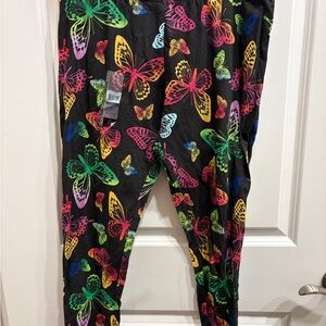 No Boundaries Black Multicolor Butterfly Leggings